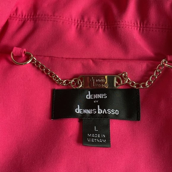 Dennis by Dennis Basso Women's L Hot Pink Rain Coat Hooded Jacket NEW - Picture 9 of 10